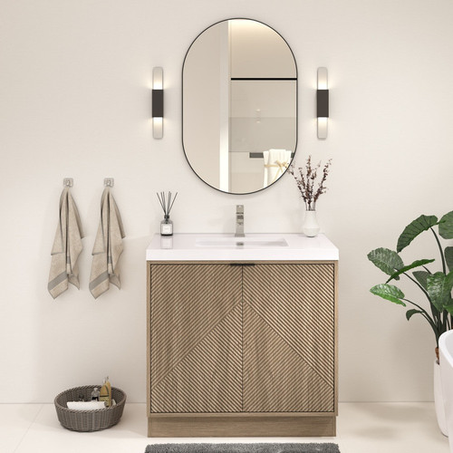 MT 36" Fluted Freestanding Modern Bathroom Vanity