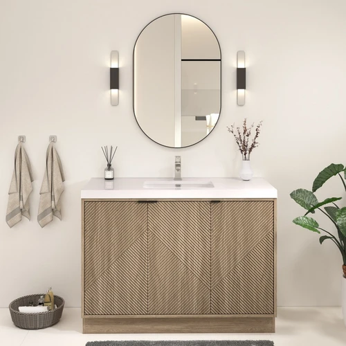 MT 48" Fluted Freestanding Modern Bathroom Vanity