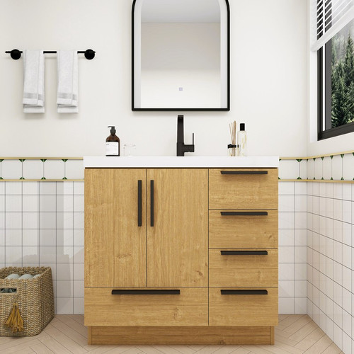 Carla 36" Freestanding Bathroom Vanity with Right Side Drawers