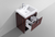 LEVI 24 " HIGH GLOSS ROSE WALNUT MODERN BATHROOM VANITY W/ CUBBY HOLE