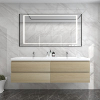 BTO 72" Wall Mounted Modern Bathroom Vanity--Double Sink