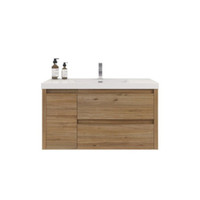 JADE 36" Wall Mounted Modern Bathroom Vanity - Right Side Drawers