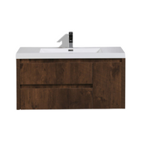 JADE 42" Wall Mounted Modern Bathroom Vanity - Left Side Drawers