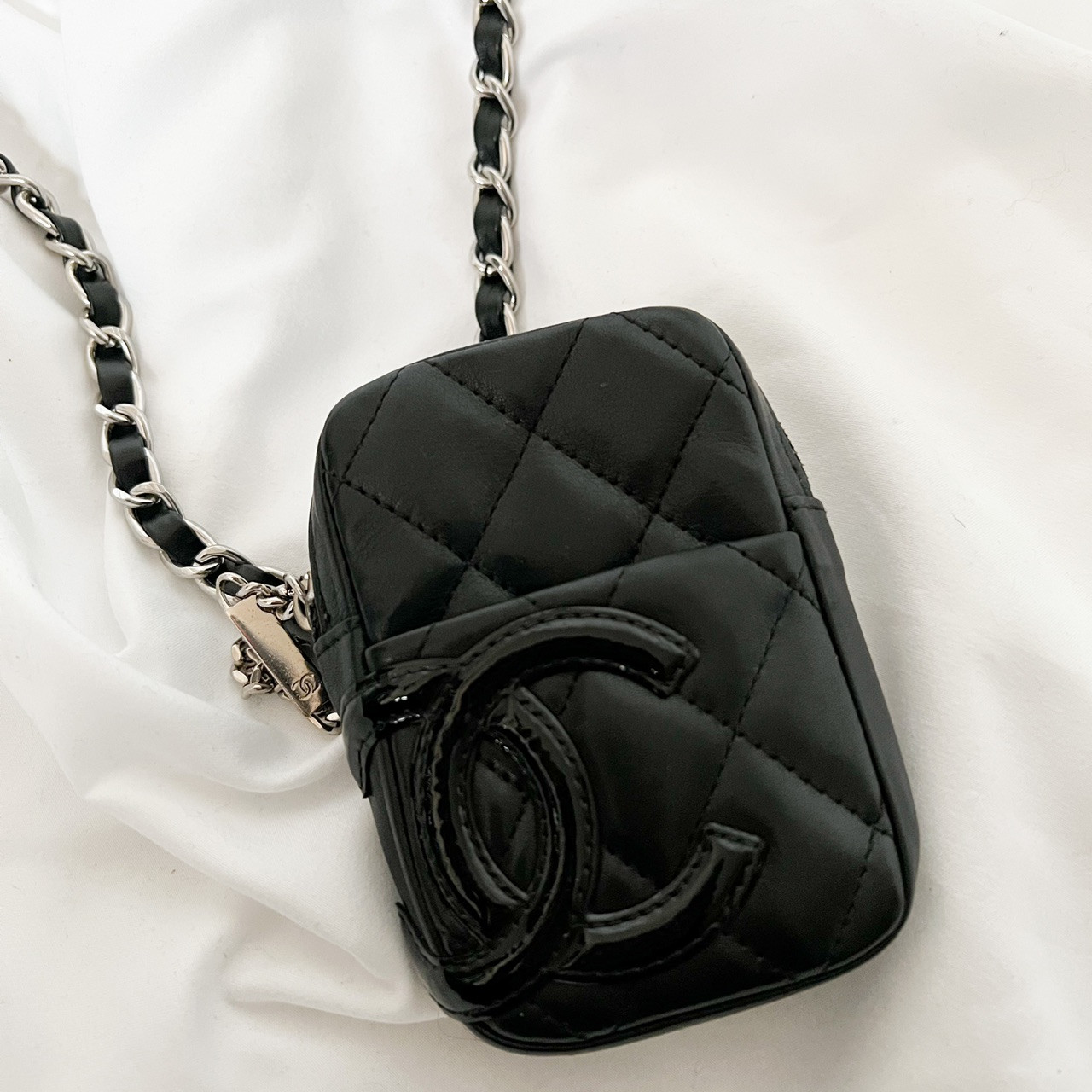 Chanel Quilted Lambskin Ligne Cambon Zip Mini Pouch SHF15996  LuxeDH