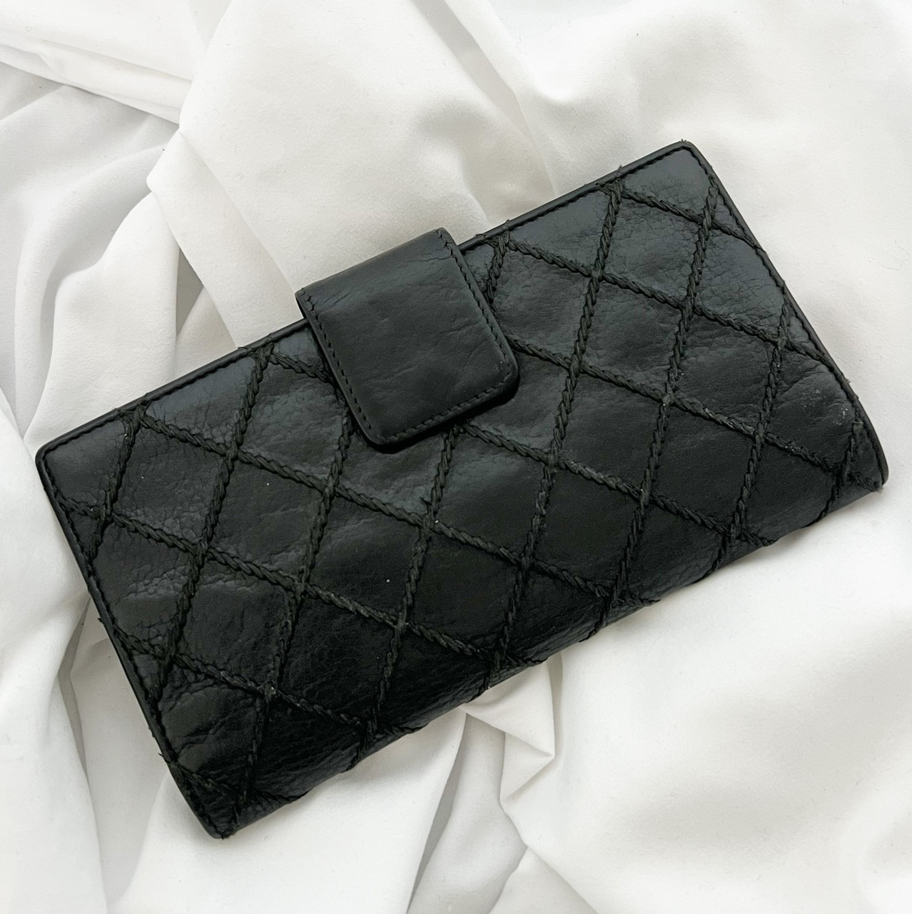 Chanel Wild Stitch Long Wallet-Black