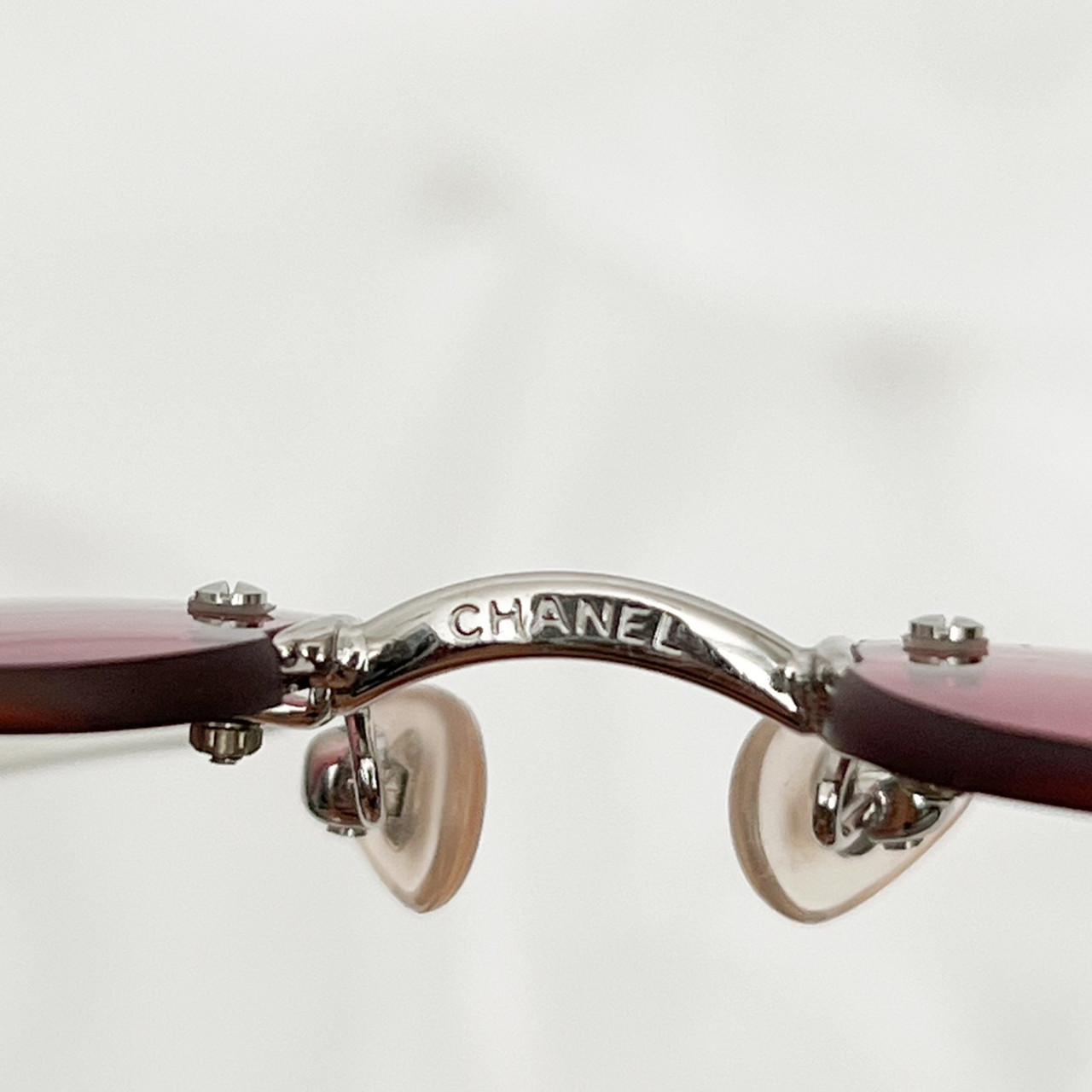 Chanel Y2K Rimless Pink Rhinestone Sunglasses
