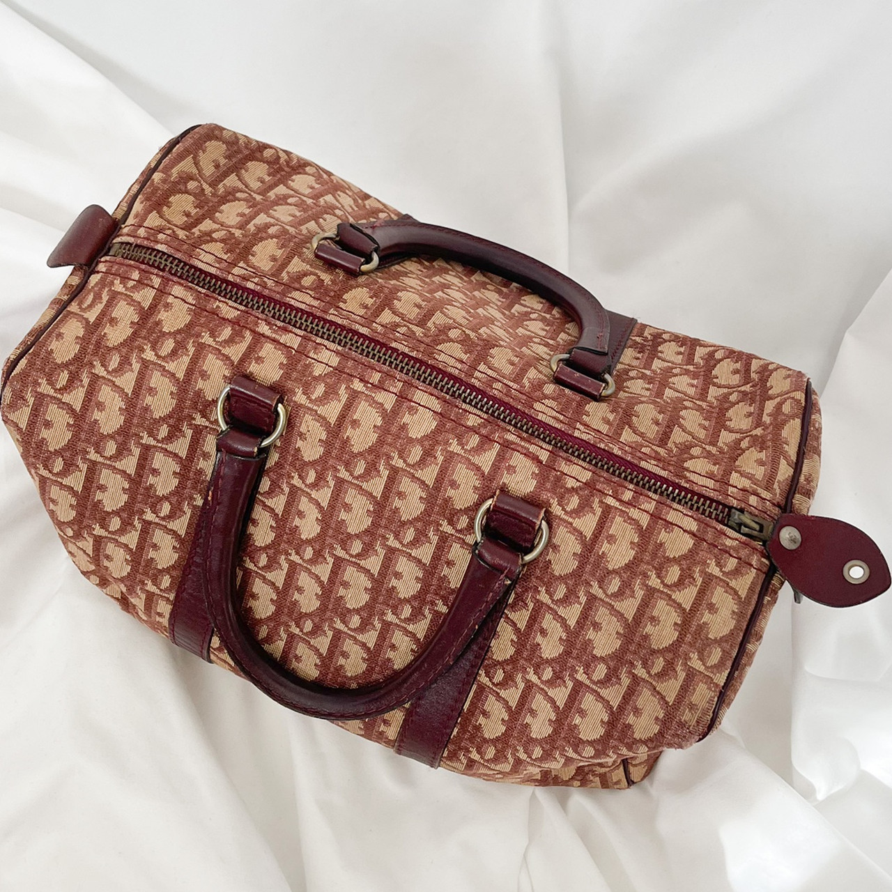 Vintage Christian Dior Vintage Trotter Boston Bag-Burgundy