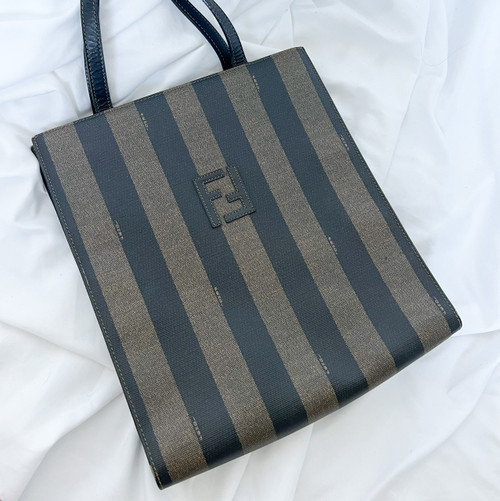 Vintage Fendi Stripe Tote Bag