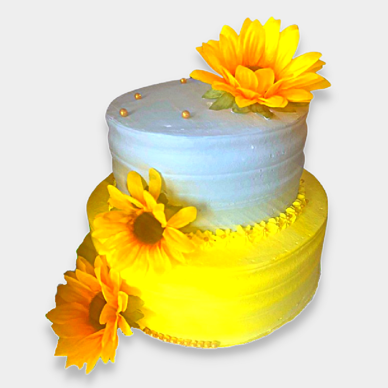 My hand-painted sunflower cake 💛 Last pic was the reference sent by the  customer. How did I do? 😬 : r/cakedecorating