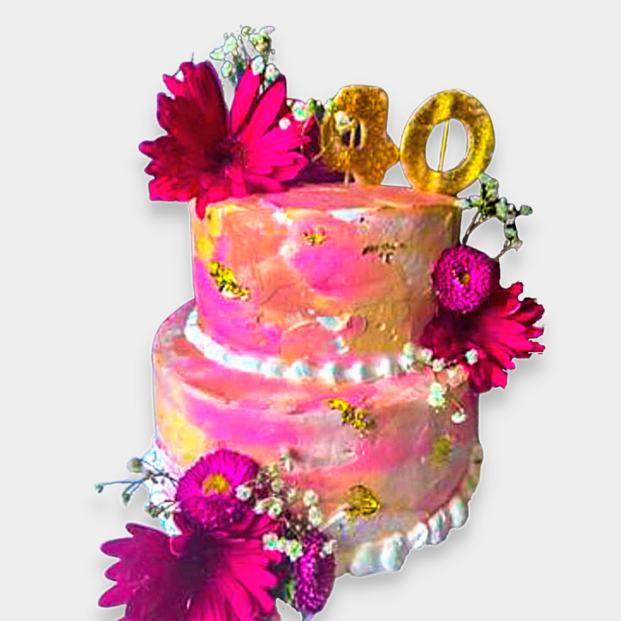 baby pink spring floral cascade cake - Hayley Cakes and Cookies Hayley Cakes  and Cookies