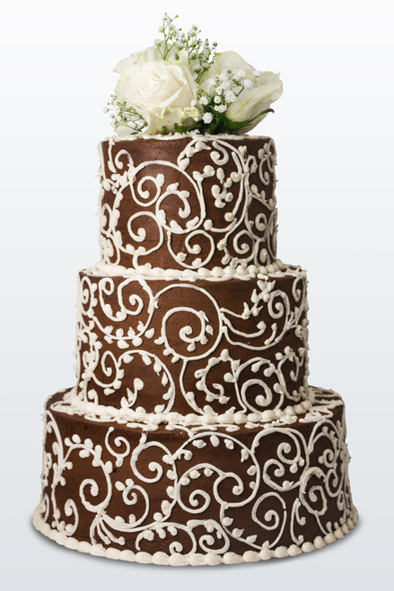 Wedding Chocolate Cake with Scroll Work