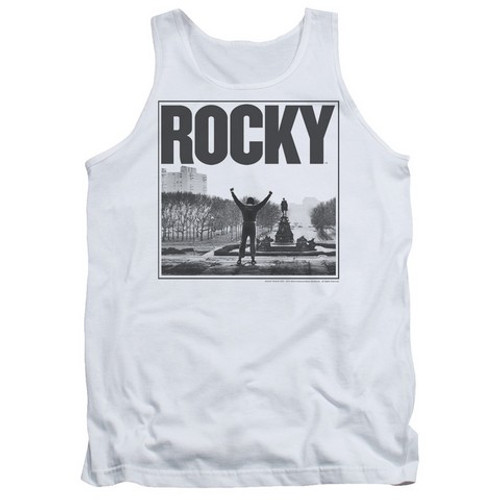 Trevco Mgm-Rocky-Top Of The Stairs Adult Tank Top, White - Large