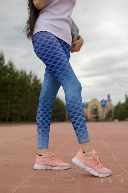 Tatiana Blue Mermaid leggings, Capris and Shorts