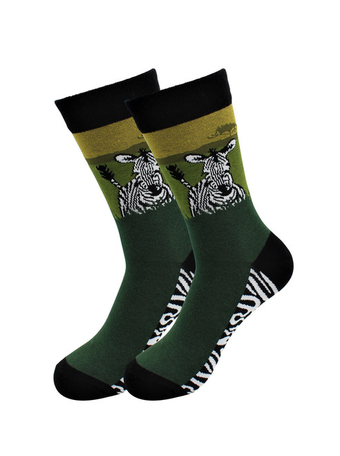  Casual Designer Trending Animal Socks - Zebra - for Men and Women   