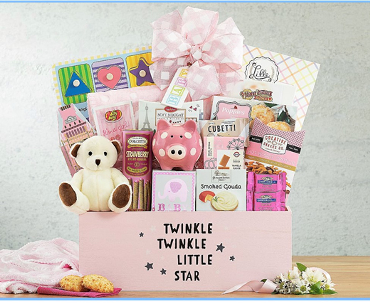 Twinkle Twinkle Little Star New Baby Girl Gift Basket - Twana's Creation  Gourmet Gift Basket