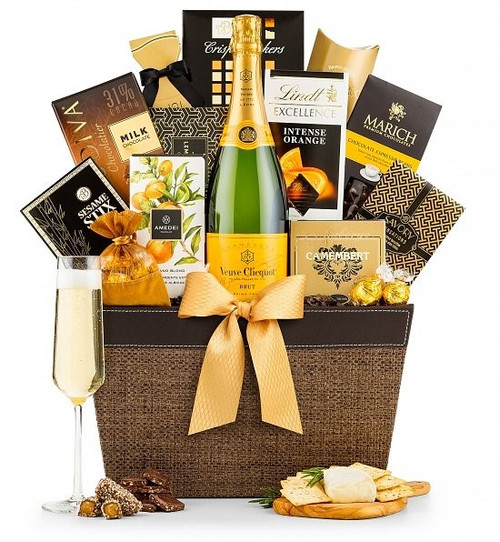 Veuve Clicquot Champagne w/10pc Artisan Congratulations Truffles — Soo Many  Basketsᵀᴹ