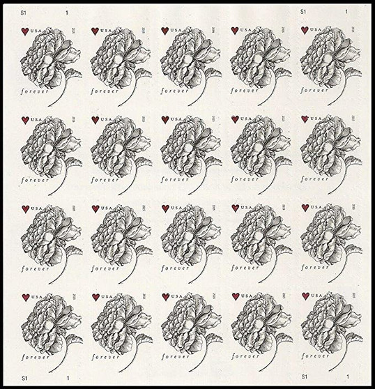 Antique Vintage Rose Forever First Class Postage Stamps