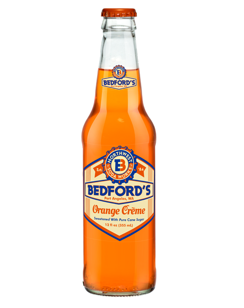 Bedford's Orange Creme Soda in 12 oz. glass bottles for Sale from SummitCitySoda.com 