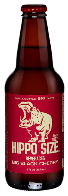 Hippo Big Black Cherry Soda in 12 oz. glass bottles for Sale