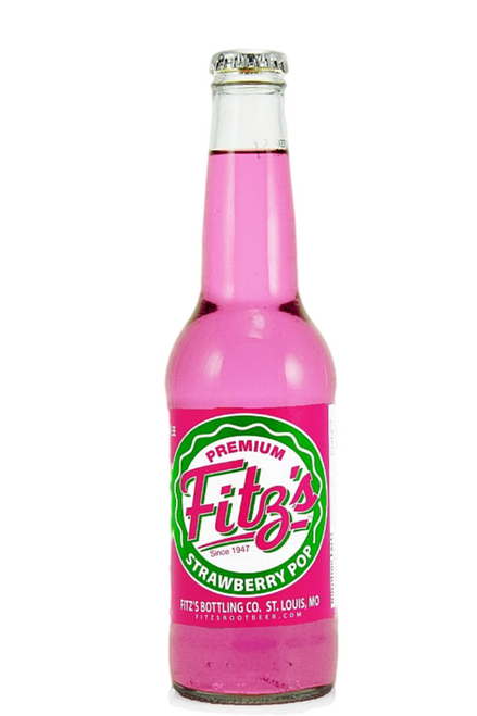 Fitz's Strawberry Pop in 12 oz. glass bottles for Sale at SummitCitySoda.com