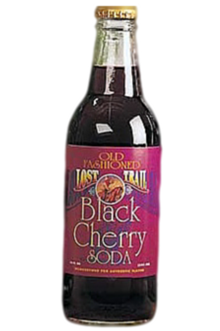 Lost Trail Black Cherry Soda in 12 oz. glass bottles for Sale at SummitCitySoda.com
