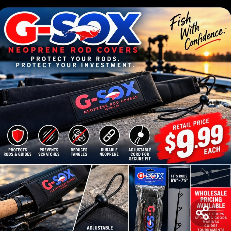 premium neoprene fishing rod cover.  secure strap