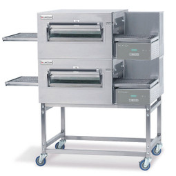 Lincoln 1117-000-U Single, Double or Triple Deck Impinger II Express LP Gas Conveyorized Ovens with 28” Long Baking Chamber and 18 inch Wide Conveyor Belt Per Oven 120V | One, Two or Three-Stacked Pizza Ovens