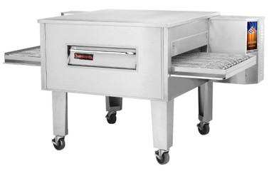 Sierra Range C3248E Single Stack Stainless Steel Electric Conveyor Pizza Ovens by MVP Group Corp | One (1) Deck Stackable Oven with 48 inch Wide Belt, Reversible Conveyor and 48" Long x 32" Deep Cooking Chamber 208V