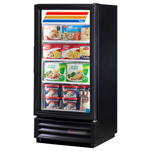 True GDM-10F-HC~TSL01 24 7/8" Black Glass Door Merchandiser Freezer with LED Lighting, Refrigerant R290, 8.48 Cu. Ft.