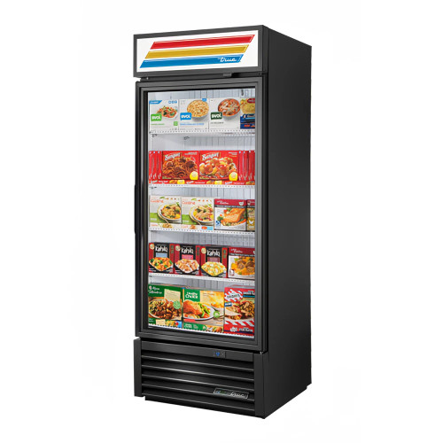 True GDM-26F-HC~TSL01 30" Black Glass Door Merchandiser Freezer with LED Lighting, Refrigerant R290, 23.5 Cu. Ft.