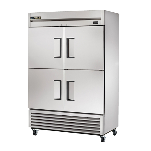 True T-49F-4-HC 54 1/8" 2 Section Solid Half Door Reach-In Freezer,Silver, Refrigerant R290, 41.25 Cu. Ft.