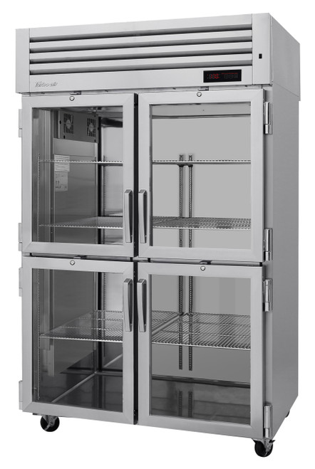 Turbo Air PRO-50-4H-G PRO Series 2 Section 4 Glass Half Door Reach-In Heated Holding Cabinet , 115/208 Volts, Refrigerant R290,  47.5  Cu. Ft.