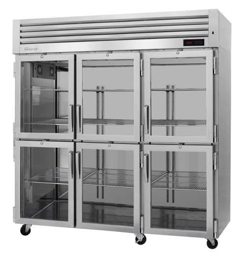 Turbo Air PRO-77-6H-G PRO Series 3 Section 6 Glass Half Door Reach-In Heated Holding Cabinet, 115/208 Volts, Refrigerant R290,  73.9  Cu. Ft.