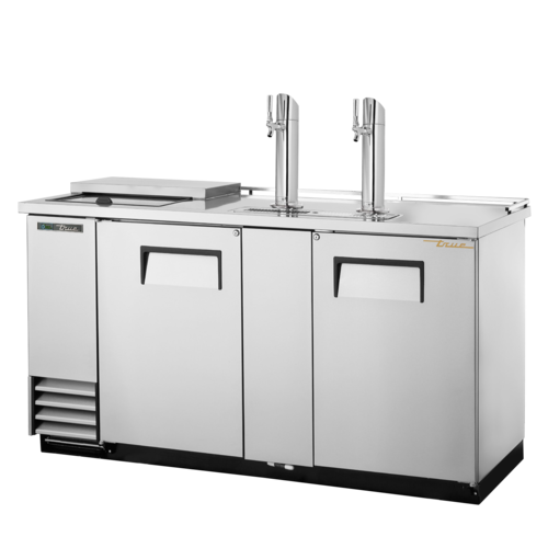 True TDD-3CT-S-HC 2 Single Tap Club Top Kegerator Beer Dispenser - Stainless Steel, (3) 1/2 Keg Capacity, Refrigerant R290, 24.4 Cu.Ft.