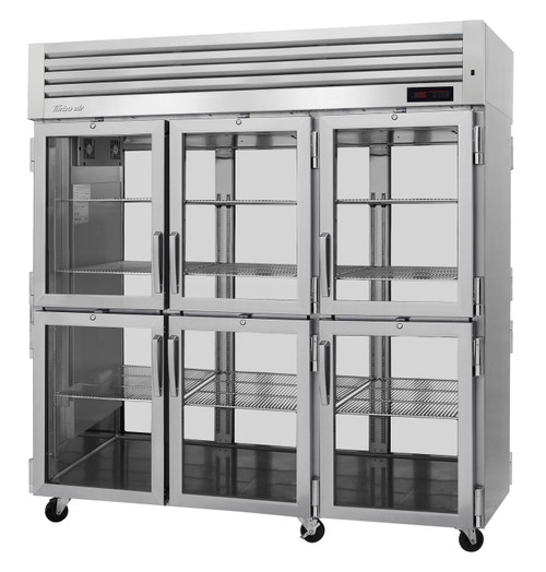 Turbo Air PRO-77-6H-G-PT  Glass Half Height Door 3 Section Pass-Thru Heated Cabinet Refrigerant R290,  73.9   Cu. Ft.