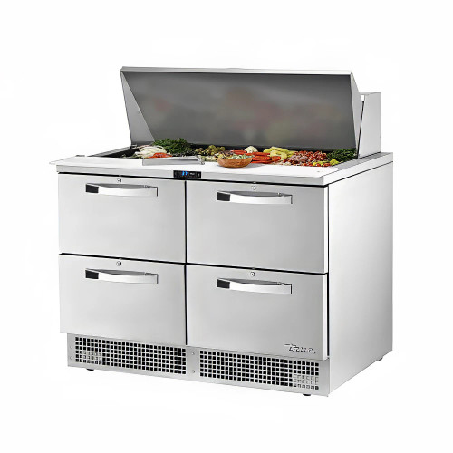 True TFP-48-18M-D-4~SPEC3 48" Sandwich/Salad Prep Table w/ Refrigerated Base, Refrigerant R134A, 18 Pans (Top)