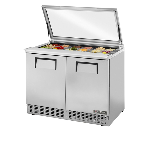 True TFP-48-18M-FGLID 48" Sandwich/Salad Prep Table w/ Refrigerated Base, Refrigerant R134A, 18 Pans (Top)