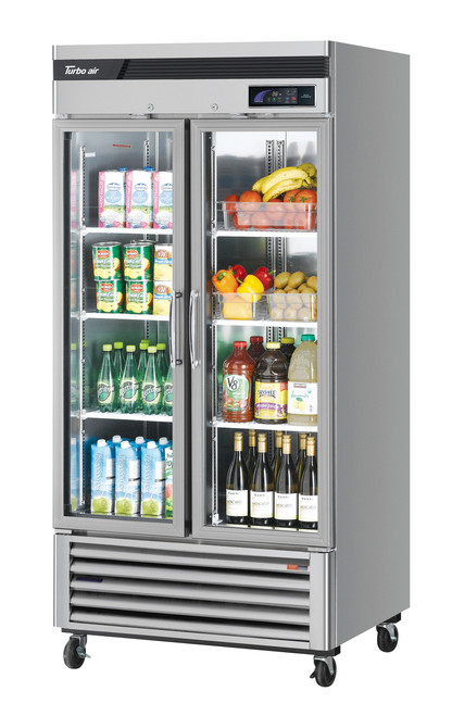 Turbo Air TSR-35GSD-N 39.56''  Super Deluxe, 2 Section Refrigerated Glass Door Merchandiser Refrigerant R290, 29.19 Cu. Ft.