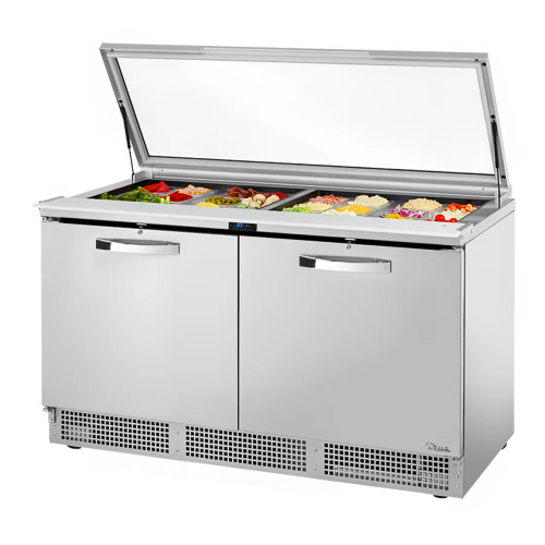 True TFP-64-24M-FGLID~SPE 64" Sandwich/Salad Prep Table w/ Refrigerated Base, Refrigerant R513A, 24 Pans (Top)