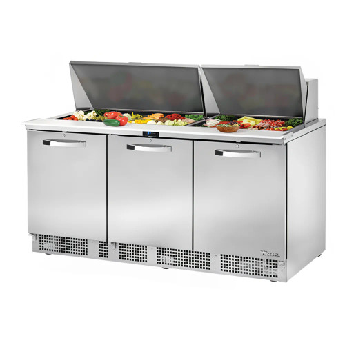 True TFP-72-30M~SPEC3 72" Sandwich/Salad Prep Table w/ Refrigerated Base, Refrigerant R513A, 30 Pans (Top)