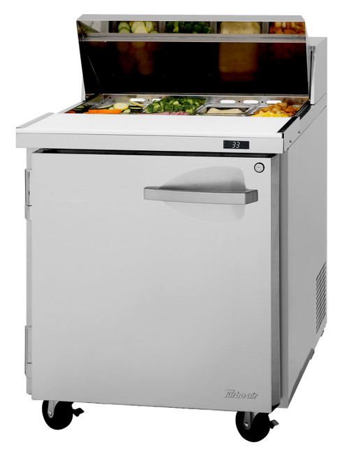 Turbo Air PST-28-N(-L) 27.50'' 1 Door Refrigerated Sandwich / Salad Prep Table  Refrigerant R290,  7 Cu. Ft.