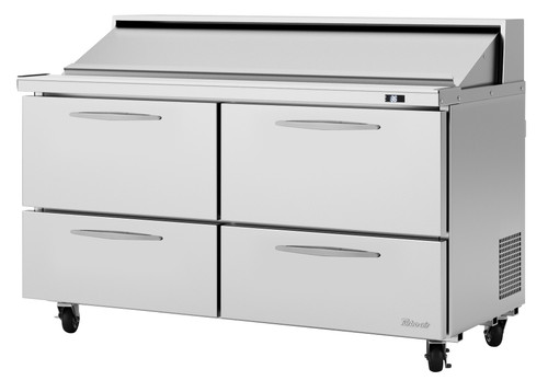 Turbo Air PST-60-D4-N 60.25'' 4 Drawer Counter Height Refrigerated Sandwich / Salad Prep Table with Standard Top Refrigerant R290,  16  Cu. Ft.