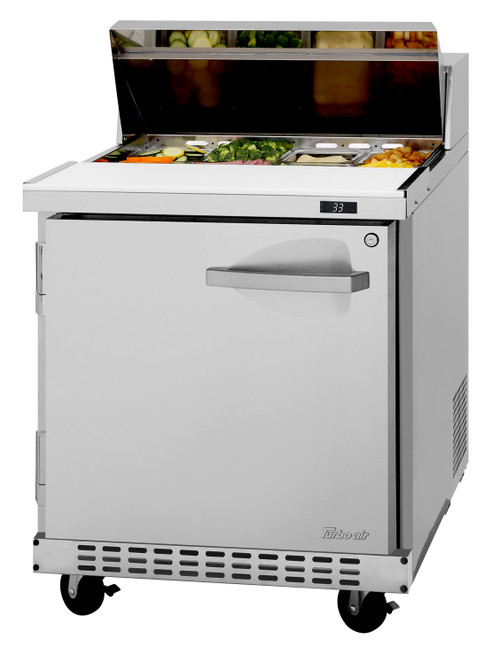 Turbo Air PST-28-FB-N(-L) 27.50'' Refrigerated Sandwich / Salad Prep Table with Refrigerant R290,  6.5 Cu. Ft.