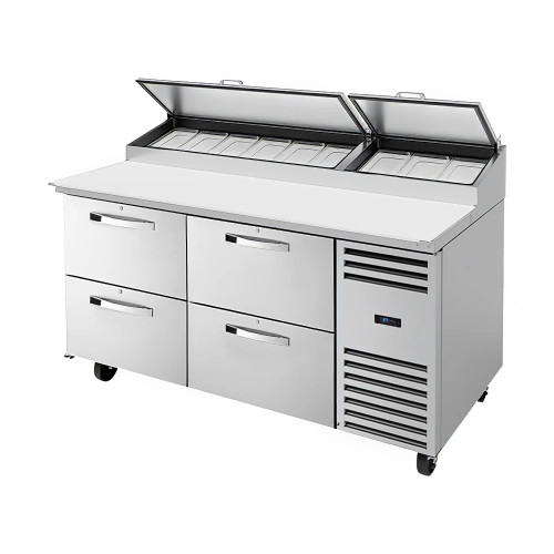 True TPP-AT-67D-4-HC~SPEC3 67" Pizza Prep Table w/ Refrigerated Base, 9 Pans (Top), Refrigerant R290