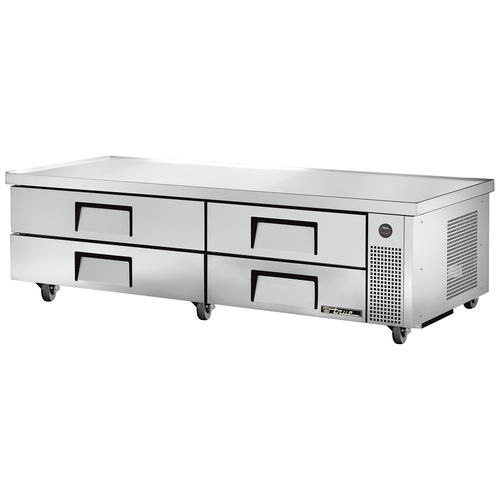 True TRCB-82-84-HC 84" Refrigerated Chef Base with 4 Drawers and 15/16" Overhang, 10 Pans (Full Size), Refrigerant R290