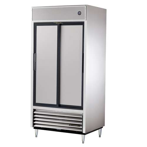 True TSD-33-HC 39 1/2" 2 Section Sliding Solid Door Reach-In Refrigerator, 31 Cu. Ft.,  Refrigerant R290
