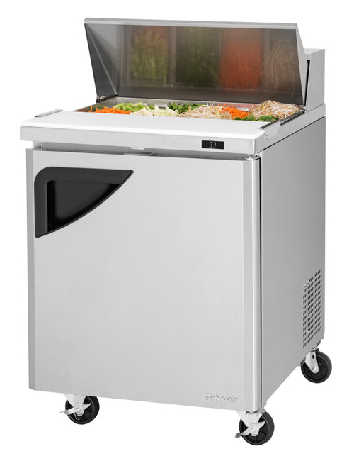 Turbo Air TST-28SD-N 27.5'' 1 Door Counter Height Refrigerated Sandwich / Salad Prep Table with Standard Top Refrigerant R290, 7 Cu. Ft.