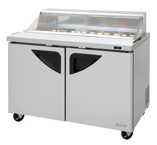 Turbo Air TST-48SD-N-CL 2 Door Refrigerated Sandwich / Salad Prep Table  Refrigerant R290, 12 Cu. Ft.