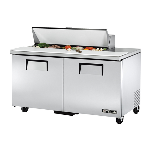 True TSSU-60-12-HC 60" 2 Door Refrigerated Sandwich / Salad Prep Table, 12 Pans Top, Refrigerant R290