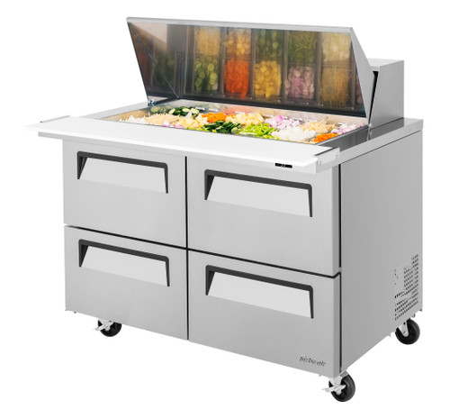 Turbo Air TST-48SD-18-D4-N 48.25'' Mega Top Refrigerated Sandwich / Salad Prep Table Refrigerant R290, 15 Cu. Ft.